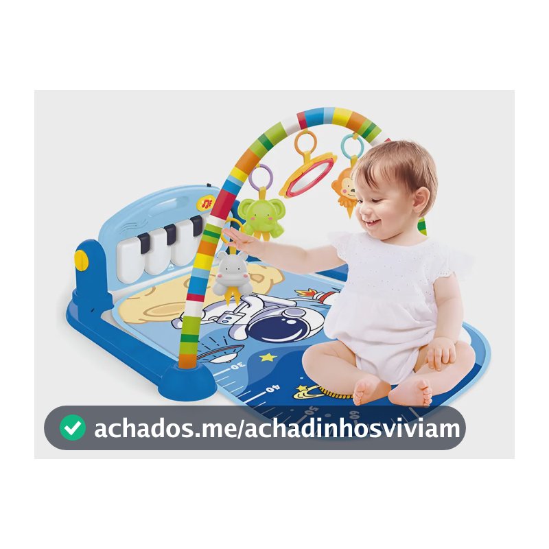 Tapete Bebê Musical Piano Happy azul Wakaii