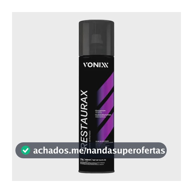 Vonixx Restaurax Spray 400ml Proteção E Revitalização De Plásticos