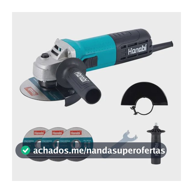 Esmerilhadeira Lixadeira Hanabi Angular 880w 115mm Azul-petróleo 110v 60hz