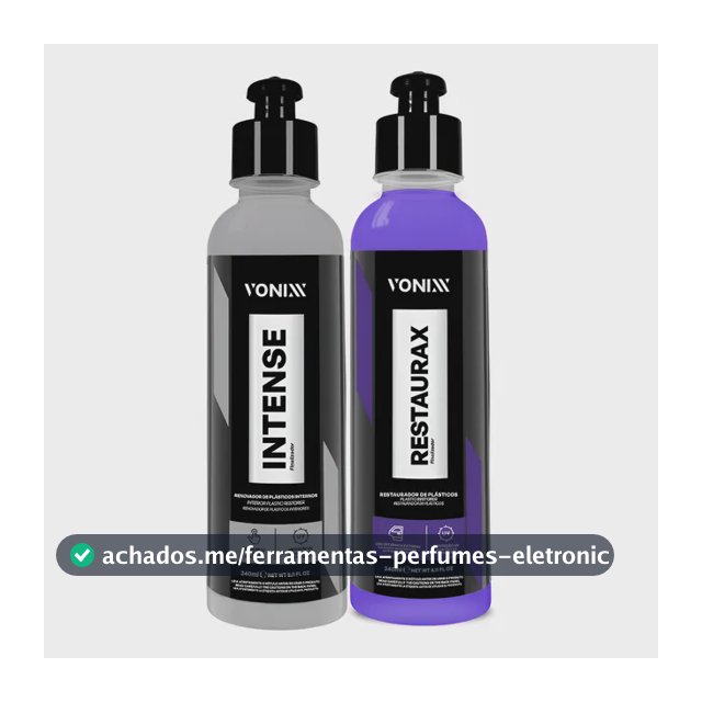 Kit Restaurador Plásticos Automotivo Externo E Interno Vonixx 1 Restaurax 240ml + 1 Intense 240ml