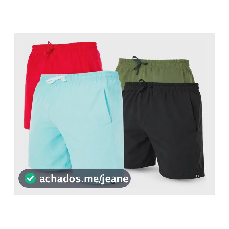 Kit 4 Bermudas Masculina Tectel Shorts Casual Para Treino Cores Variadas Liso G