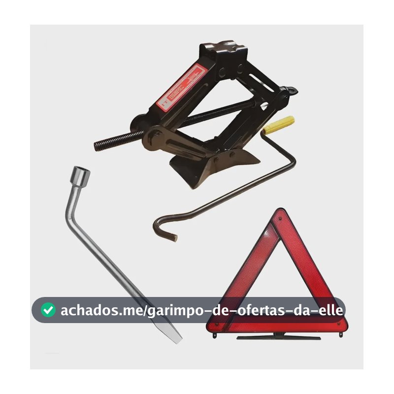 Kit Macaco 1t Sanfona+ Triângulo Sinalizaçao + Chave Roda 17