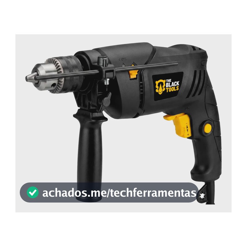 Furadeira De Impacto Profissional 1/2 Pol 13mm 750w Tbf750 Função Reversa Controle de Velocidade 127V The Black Tools