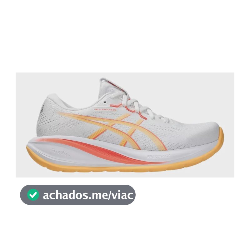 Tênis Feminino Asics Gel-cumulus 28 Corrida E Treino Branco/laranja Liso 36 Br
