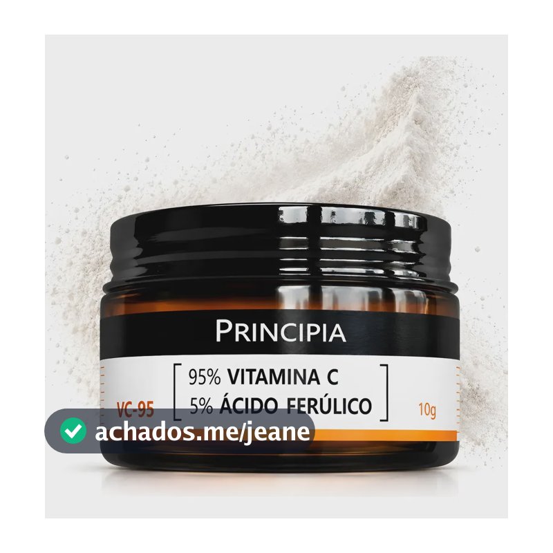 Principia Vc-95 Vitamina C Em Pó 95% Ácido Ferúlico 10g Todo Tipo De Pele Dia/noite