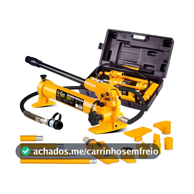 Esticador Hidráulico 10 Toneladas Maleta Com 15 Peças Expansor Potente Teh1000 The Black Tools