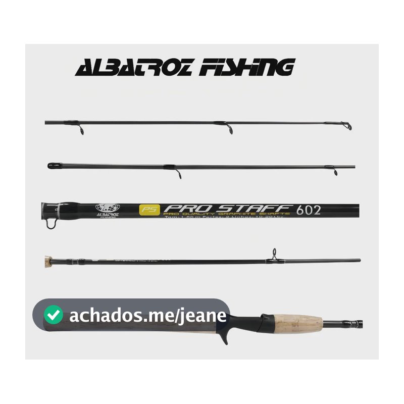 1 Vara Carretilha Carbono Pro Staff 10-20 Lb 1,80 Mt Cortiça