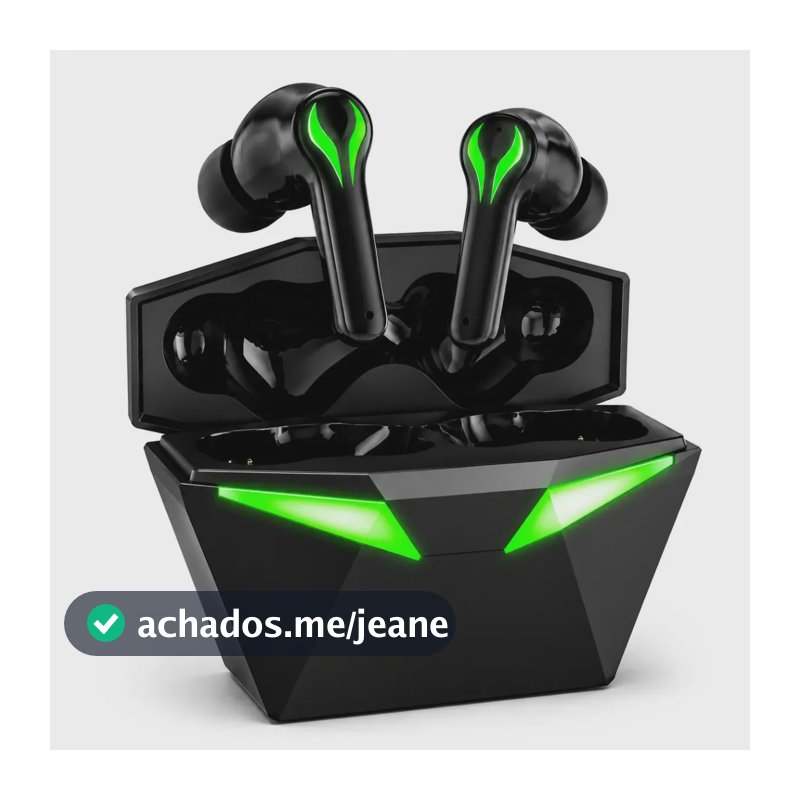 Fone de Ouvido Bluetooth Sem Fio Gamer Esportivo com Microfone TWS LED, Compatível com Iphone, Samsung, Xiaomi, Motorola Antek - Preto