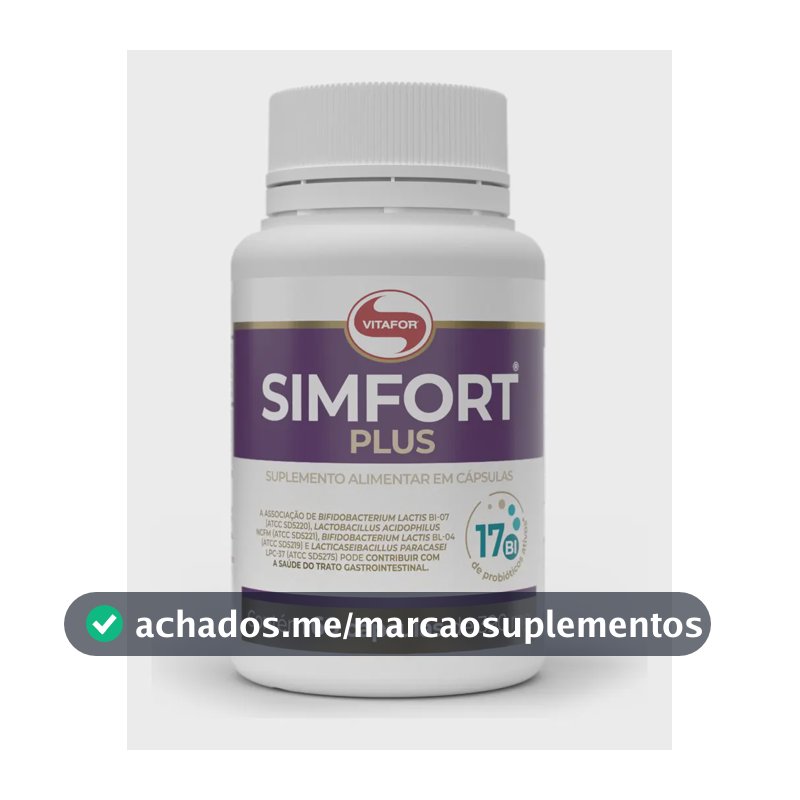 Simfort® Plus Vitafor Probióticos Ativos 17 Bilhões 60 Caps