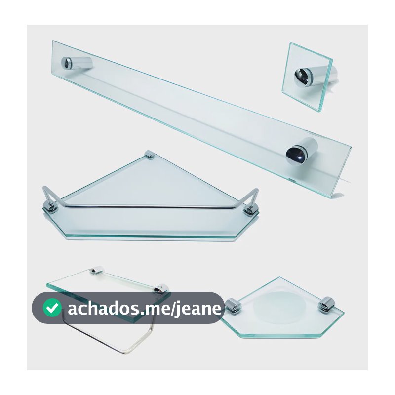 Kit De Acessórios P/ Banheiro 5 Pçs em Vidro Incolor C602cel