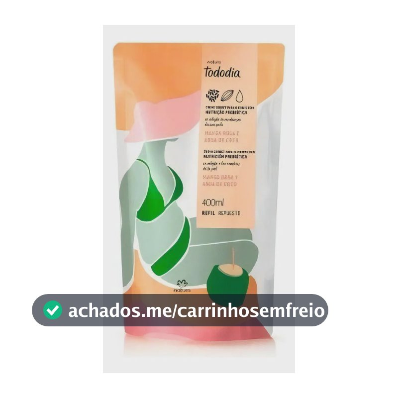 Natura Tododia Refil Hidratante Manga Rosa Água Coco 400 Ml