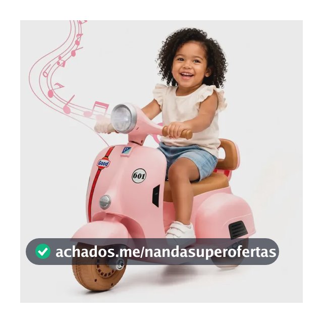 Moto Elétrica Infantil Scooter 6v Recarregável Com Luz E Som Rosa