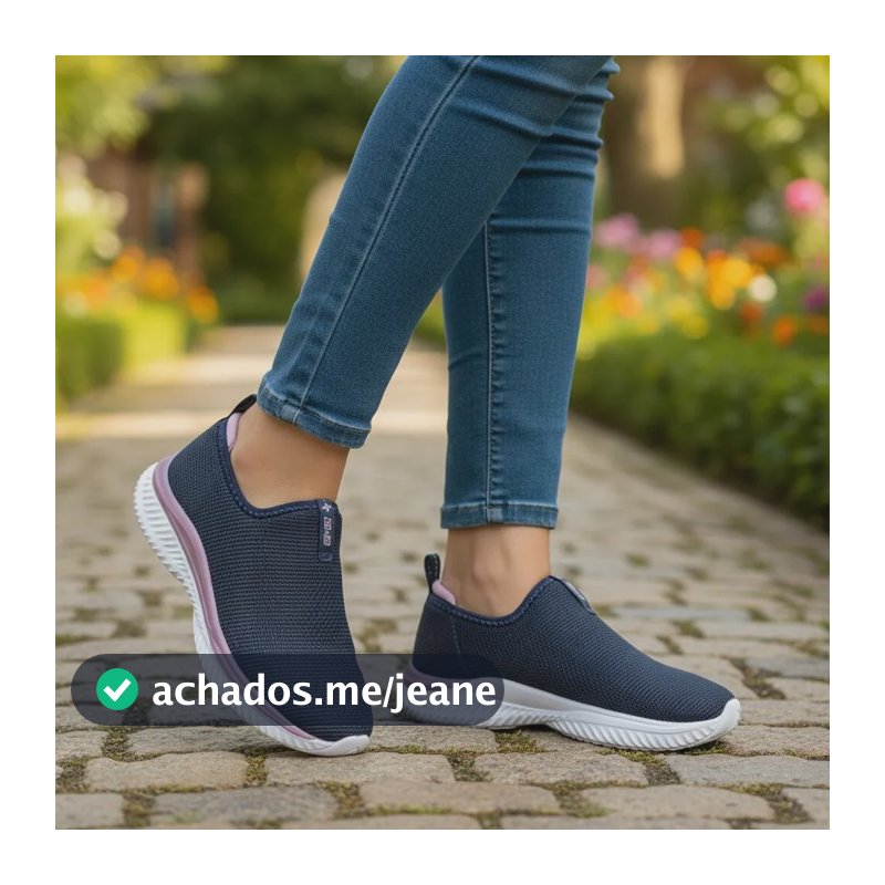 Tênis Feminino Slip On Actvitta 4858100  Marinho/rosa 39 Br