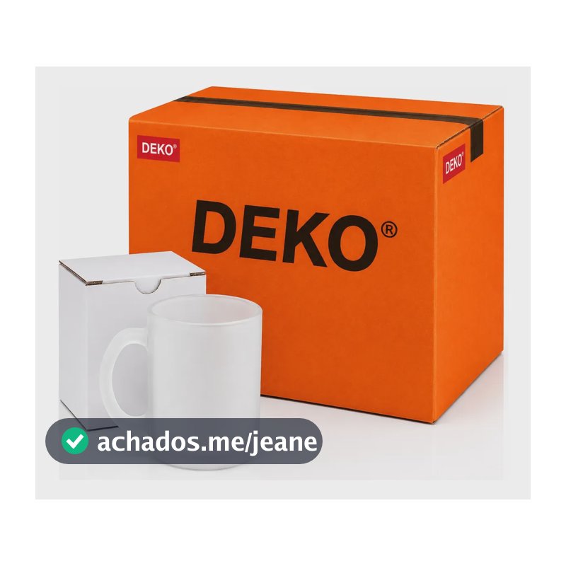 Kit 36 Canecas Deko Vidro Jateado Fosco 325ml Sublimação Tr Transparente Fosco Fosco, Liso
