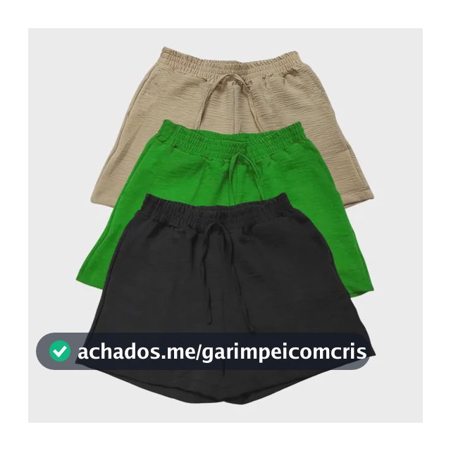 Kit 3 Shorts Feminino Basico Cintura Alta Confortável