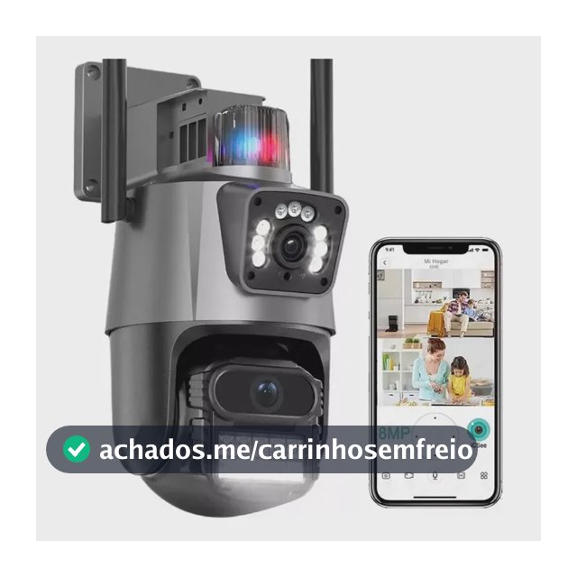 Câmera segurança Ip Wifi P11-qq6 Lente Dupla 6mp app Icsee cor preto Estary Shop