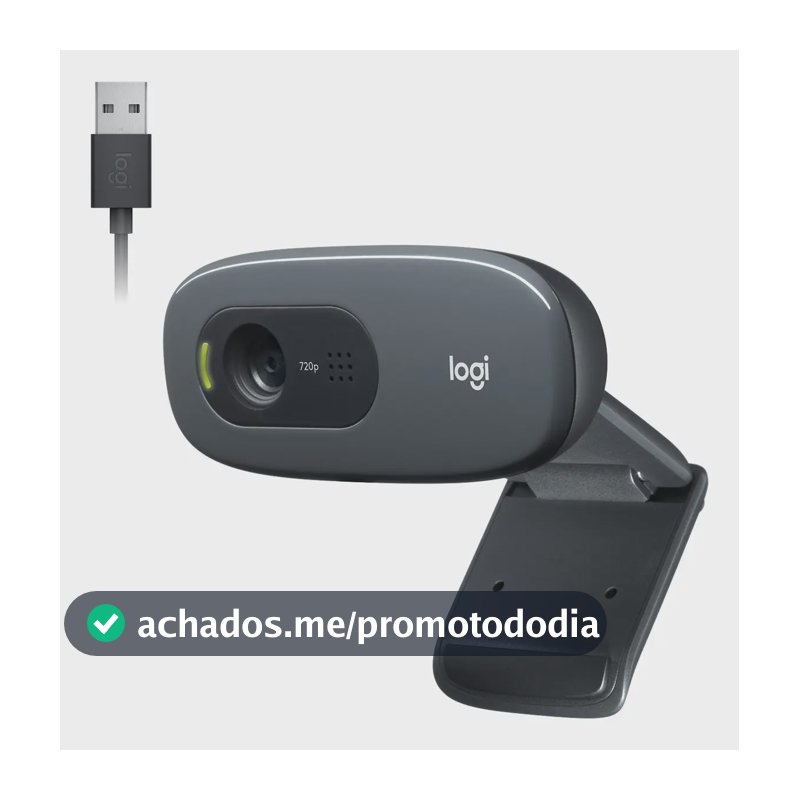 Webcam HD Logitech C270 com Microfone Embutido HD