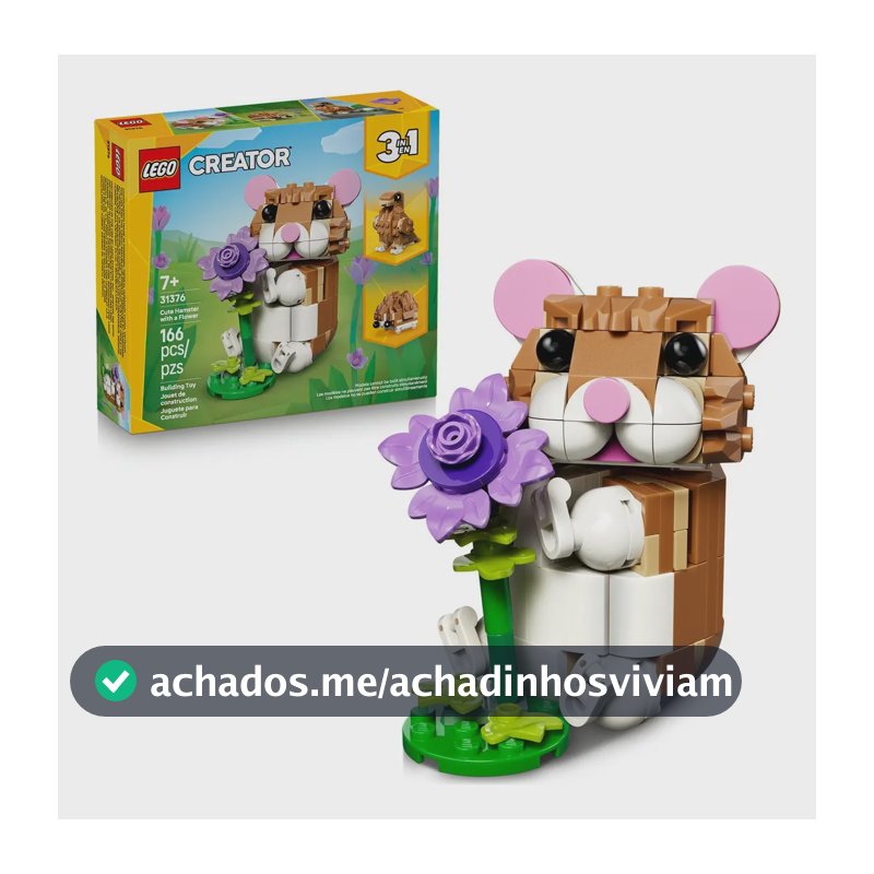 LEGO Creator 3 em 1 Hamster Adorável com flor 31376