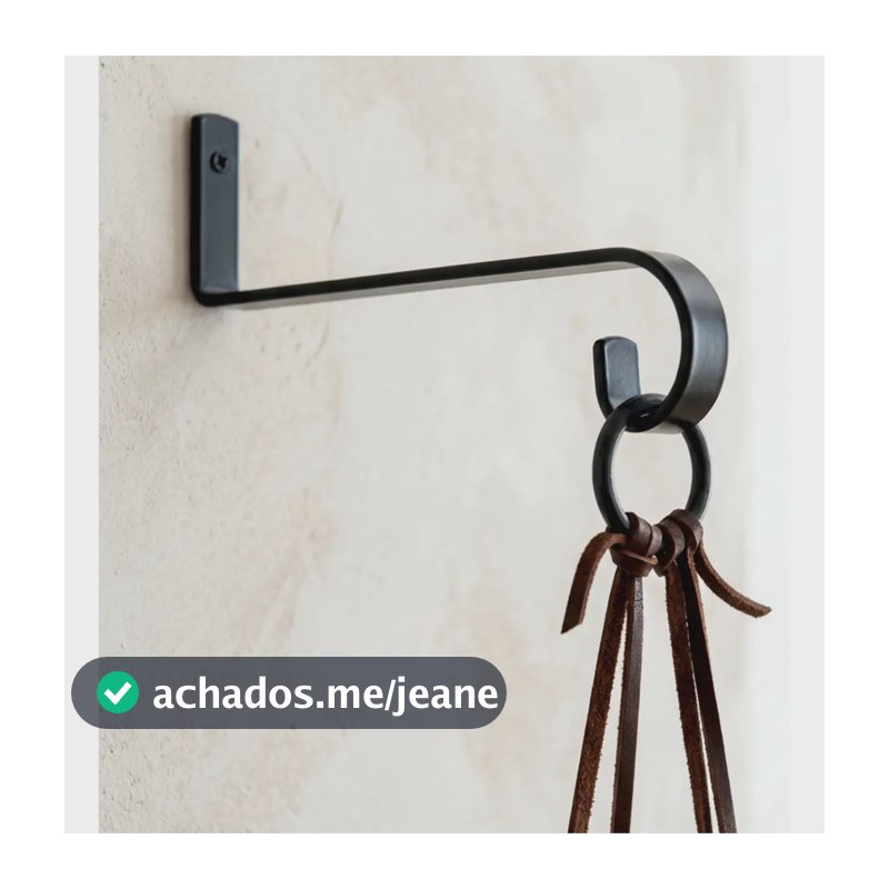 Gancho Suporte Rústico P/ Plantas Flores L20 Preto Kit C/ 02 Preto Simples