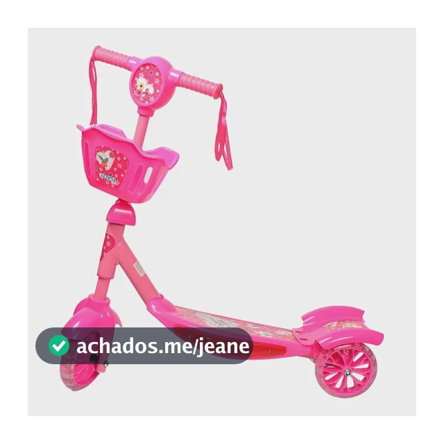 Patinete Infantil Musical Replay Kids Kiddy com 3 Rodas e Luz de Led Rosa
