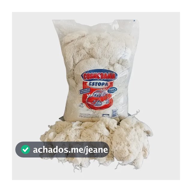 Saco Estopa Algodão Branca 1kg Pano Polir Limpeza Automotiva