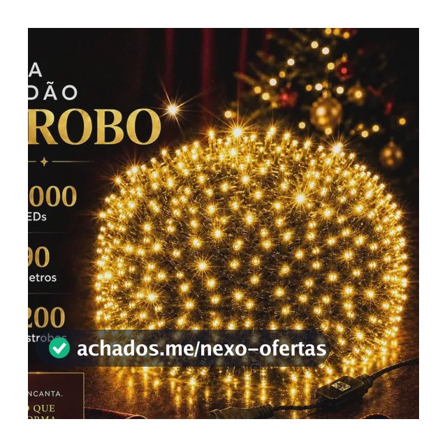 Strobo Natal 1000 Leds Pisca 200 Flash 90m Prova D'água Bivolt Branco Quente