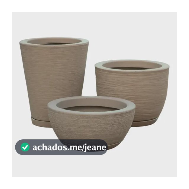 Kit 3 Vasos Polietileno Para Plantas Decorativo Cone Bacia