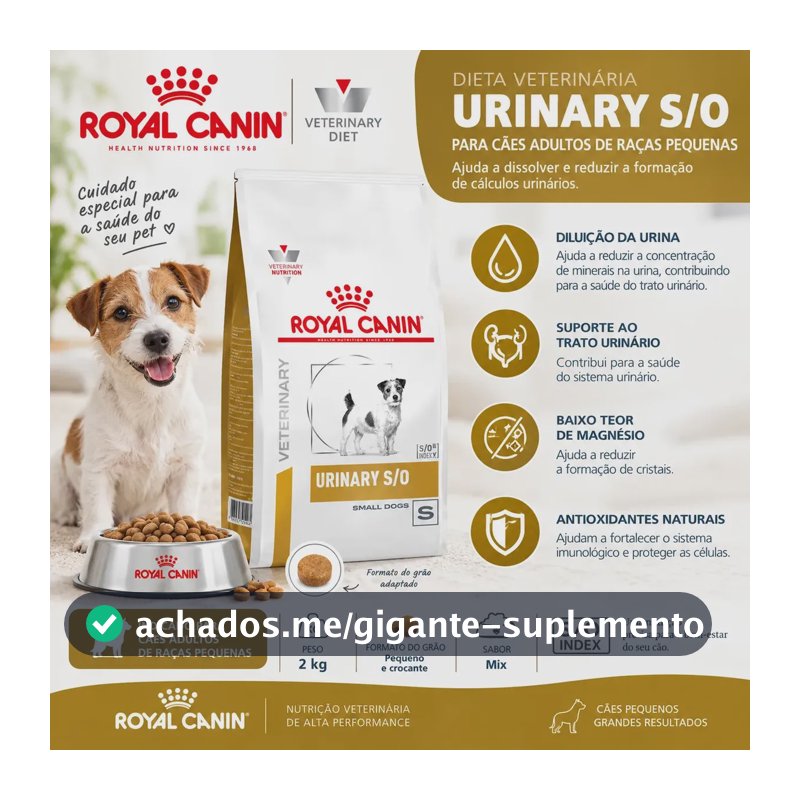 Ração Royal Canin Veterinary Diet Canine Urinary S/O para cão adulto de raça pequena sabor mix de 2 kg