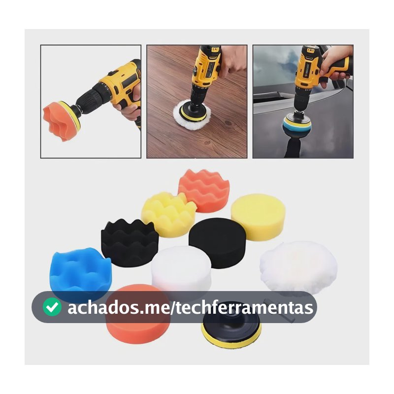 Kit 11 Pçs Polimento 3 Polegadas Furadeira / Parafusadeira