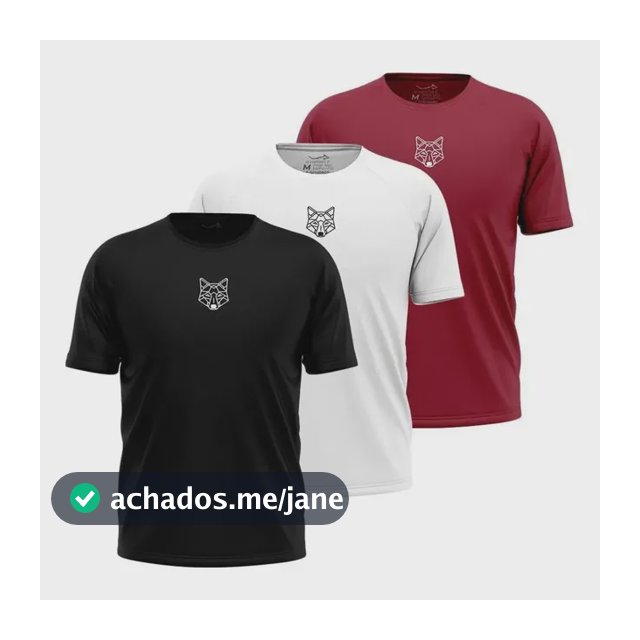 Kit 3 Camisetas Masculina Dry Alpha Lobo Geométrico