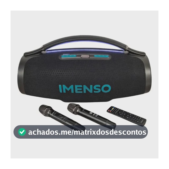 Caixa De Som Imenso X69a 500w Rms 45000mah Rgb Ipx6 2 Mic Preto 110220 V