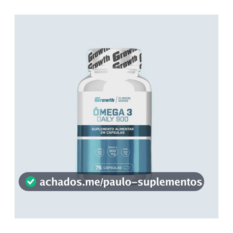 Omega 3 Daily 900 Óleo de Peixe 75 Softgel (caps) - Growth Suplementos