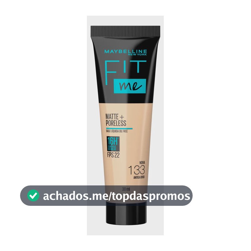 Base de maquiagem líquida Maybelline Fit Me Matte+ Poreless Fit Me FPS tom nova 133 antiga b100 - 72mL 45g