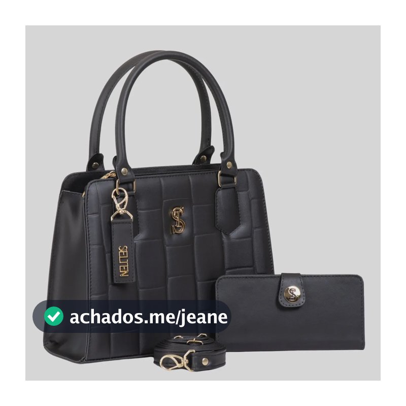 Bolsa E Carteira Feminina Media Lateral E Transversal Acambamento Dos Ferragens Ouro Cor Preto Desenho Do Tecido Lisa