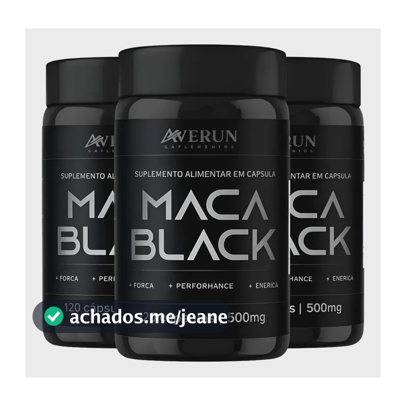 Maca Negra 3x 100% Pura 500mg 120 Cápsulas Averun Suplementos