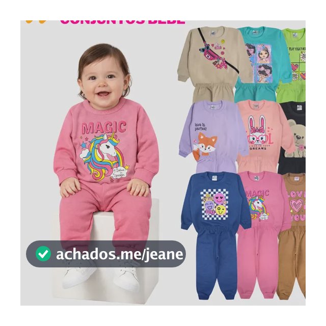 Kit Bebê 6 Peças Moletom Peluciado Infantil Menina Inverno