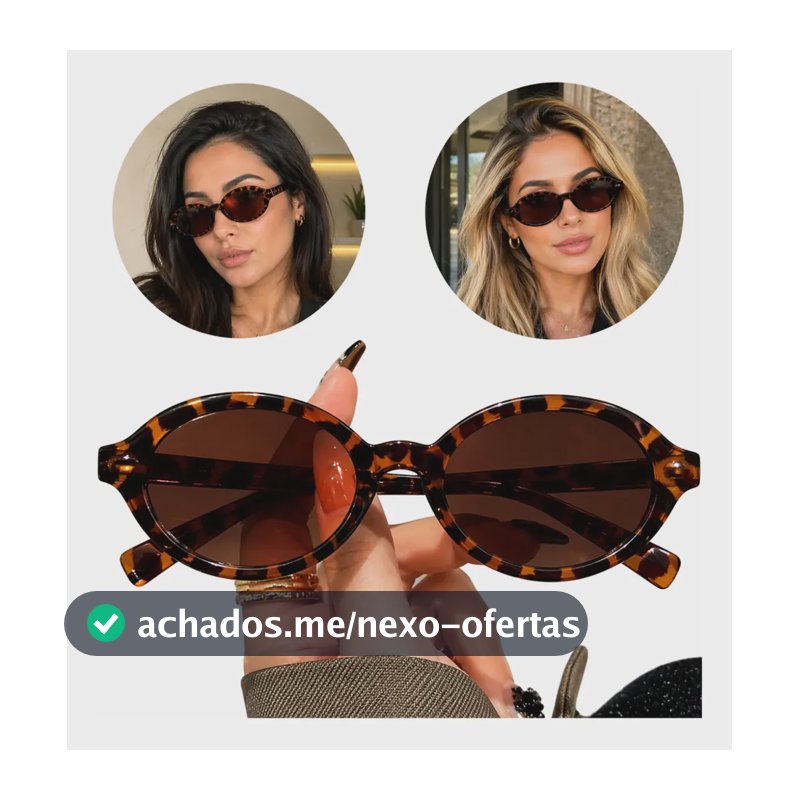 Óculos De Sol Feminino Oval Blogueira Retro Vintage Moda Nyc