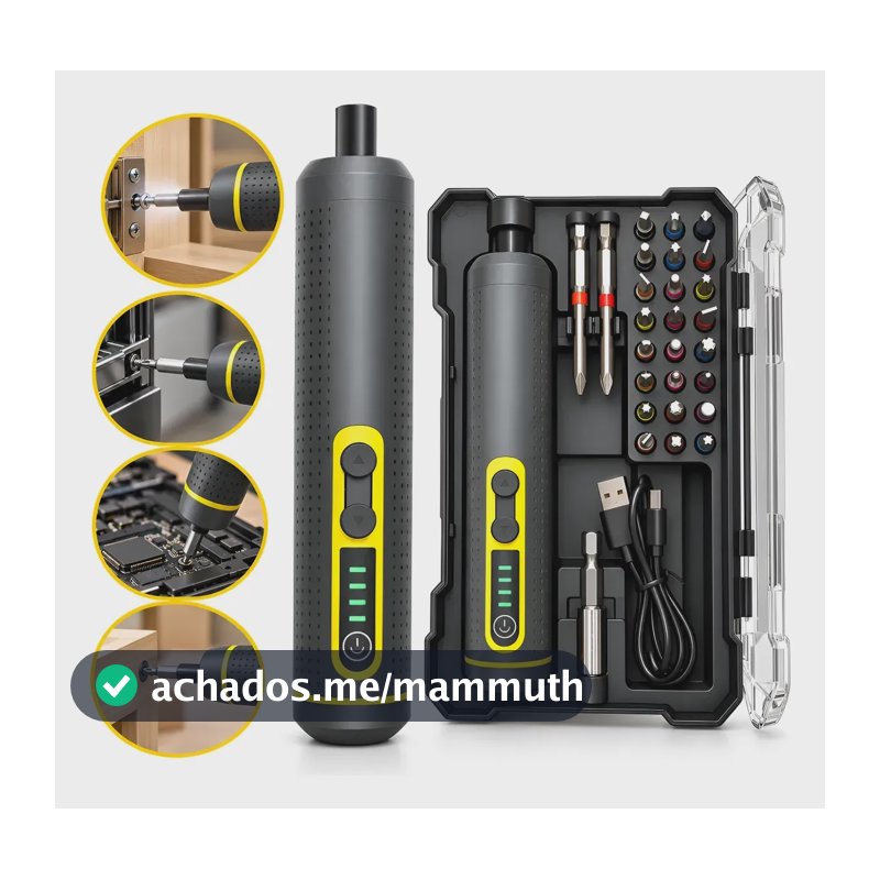 Kit Parafusadeira Chave Fenda Elétrica 30 Em 1 3,6 V 50/60hz