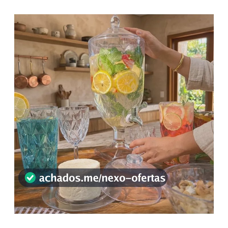 Suqueira De Acrílico Diamond 4,5 L Transparente Para Bebidas E Sucos Com Torneira Metálica