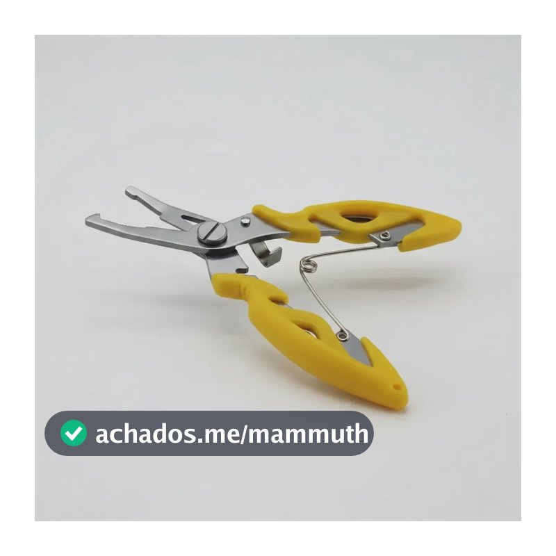 Alicate Tesoura Trocar Garateia Split Ring Anzol Pesca 12cm Amarelo