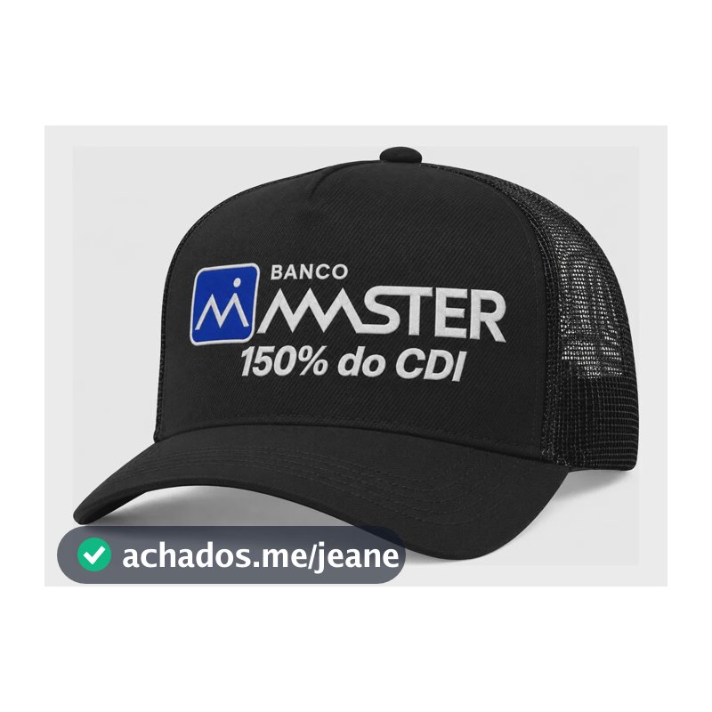 Boné Redinha Trucker Banco Master Daniel Vorcaro Ajustável Preto Unico