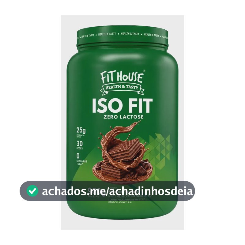 Iso Fit Proteina Isolada Zero Lactose Fit House 900g Wafer De Chocolate