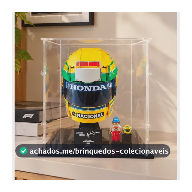 Expositor Capacete Para Lego Senna Acrílico Cristal 3mm Cristal