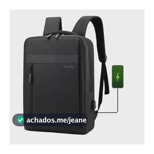 Mochila Bolsa Para Notebook 15.6 Executiva Modelo Premium Saída Usb Polares Cor Preto