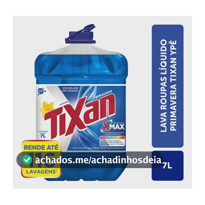 Lava Roupas Líquido Tixan Ypê Primavera 7 Litros