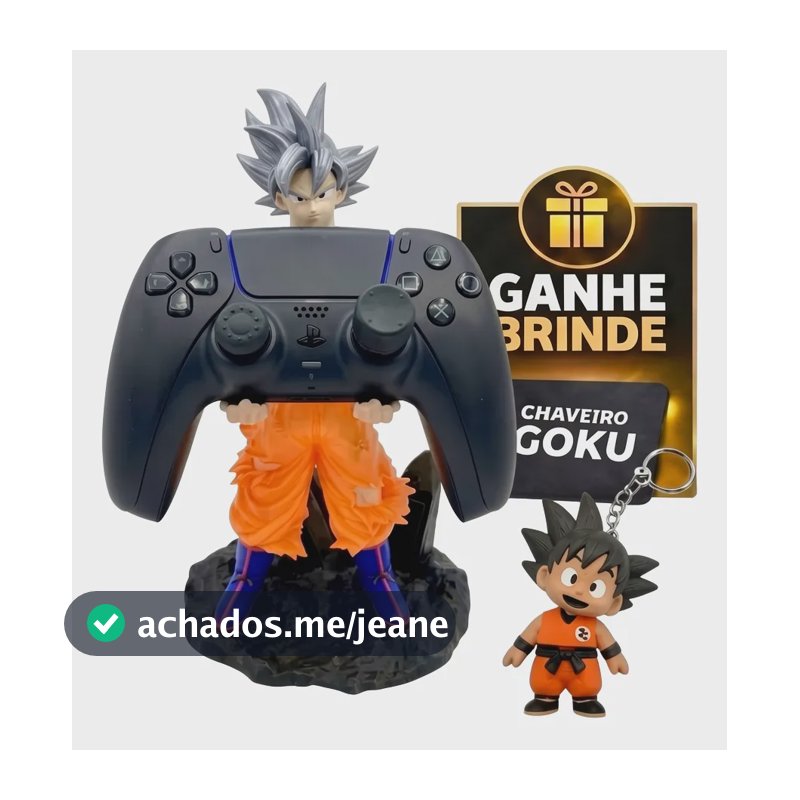 Suporte Controle Ps4 Ps5 Xbox Goku Instinto Superior Laranja