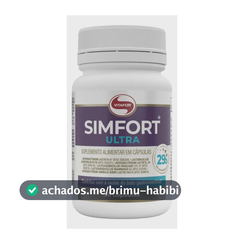 Simfort Ultra Vitafor 30 Cápsulas 29 Bilhões Com 6 Cepas  Sem Sabor