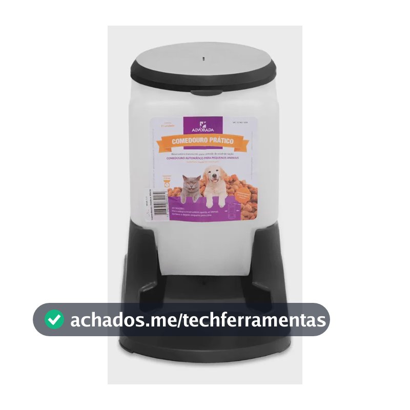 Comedouro Automático Para Cães E Gatos Prático Ração Seca 3l Cor Preto