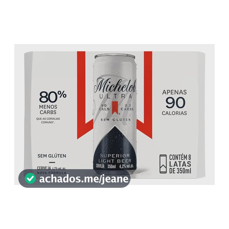 Cerveja Michelob Ultra Lata 350ml - Pack Com 8 Unidades