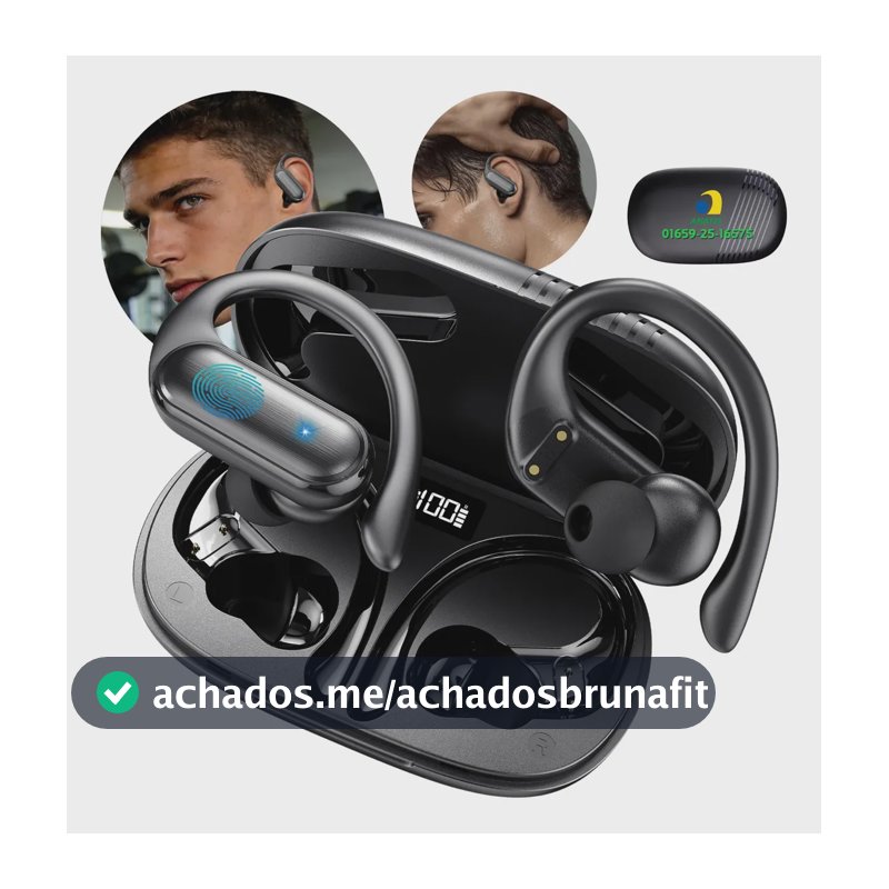 Fone de Ouvido JSKJ A520 TWS Esportivo Com Bluetooth e Microfone IPX5 Para Corrida
